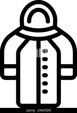 Veste parka avec boutons et capuche, vêtements d'extérieur pour les conditions météorologiques glaciales Illustration de Vecteur