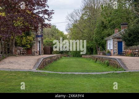 Clare Disused Railway Station, Clare, Suffolk, Angleterre, Royaume-Uni Banque D'Images