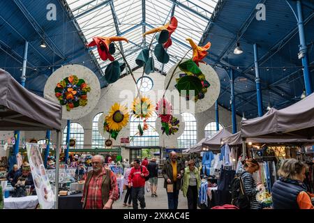 Marché artisanal à Abergavenny Market Hall, Monmouthshire, pays de Galles Banque D'Images