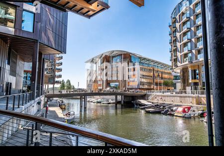 Aker Brygge vie quotidienne à Oslo, Norvège Banque D'Images