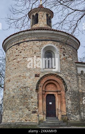 La rotonde de St Martin dans le fort historique de Vysehrad à Prague, capitale de la République tchèque, le 16 janvier 2024 Banque D'Images