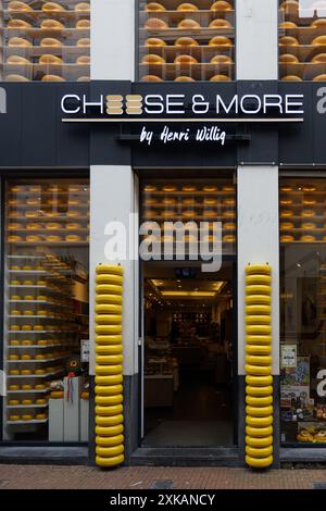 Magasin de fromage, displa yand Doorway, Amsterdam, pays-Bas Banque D'Images