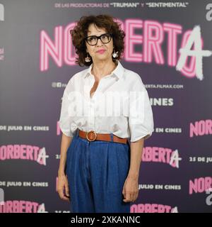 Madrid, Espagne. 22 juillet 2024. Adriana Ozores lors de la photocall du film 'NORBERTA' au cinéma Paz à Madrid, 22 juillet 2024, Espagne (photo par Oscar Gonzalez/Sipa USA) crédit : Sipa USA/Alamy Live News Banque D'Images