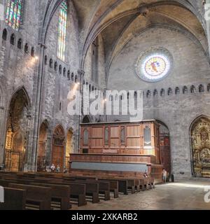 Gérone, Espagne - 18 juillet 2024 : intérieur de la cathédrale de Gérone en Catalogne, Espagne Banque D'Images