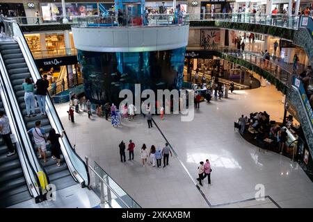 L'aquarium du grand centre commercial Morocco Mall à Casablanca le 8 octobre 2023. Casablanca, une ville en plein développement, est la capitale économique de M. Banque D'Images