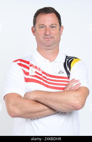 Bruxelles, Belgique. 22 juillet 2024. Le belge Bjorn Nelen photographié lors d’une séance photo pour le Comité paralympique belge avant les Jeux Paralympiques de Paris 2024, à Bruxelles, lundi 22 juillet 2024. BELGA PHOTO VIRGINIE LEFOUR crédit : Belga News Agency/Alamy Live News Banque D'Images