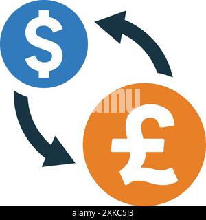 Icône taux de change. EPS vectoriel de style plat utilisation dans l'infographie, la conception Web, les présentations et sur les matériaux imprimés. Illustration de Vecteur