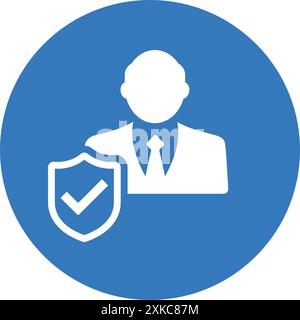 Icône d'assurance des employés. EPS vectoriel de style plat utilisation dans l'infographie, la conception Web, les présentations et sur les matériaux imprimés. Illustration de Vecteur