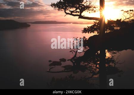 Vue depuis la réserve Baker sur Lummi Island, Washington Banque D'Images
