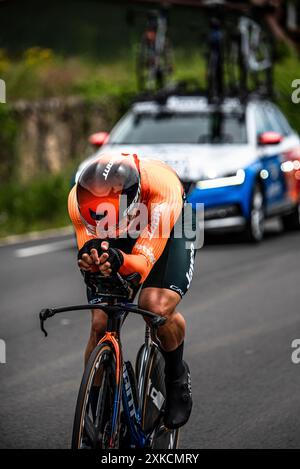 DYLAN GROENEWEGEN de l'ÉQUIPE JAYCO ALULA cycliste sur le Tour de France étape 7 TT (contre-la-montre), entre nuits-Saints-Georges et Gevrey-Chamertain, 05/07/24. Banque D'Images