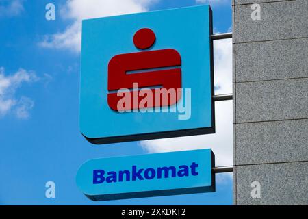 Logo Ceska Sporitelna sur le mur Banque D'Images