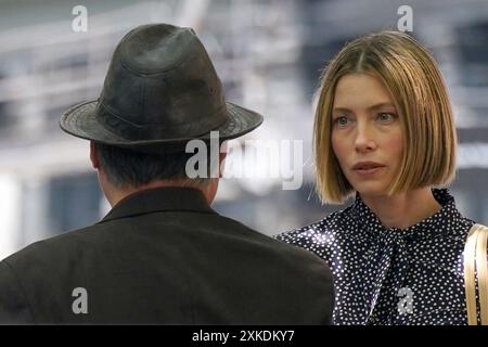 NY. 22 juillet 2024. Jessica Biel sur place pour le tournage de THE BETTER SISTER à NYC, New York, NY, le 22 juillet 2024. Crédit : Kristin Callahan/Everett Collection/Alamy Live News Banque D'Images