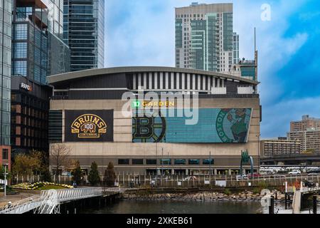 Boston, Massachusetts, États-Unis - 29 octobre 2023 : vue de TD Garden Arena, dans la ville de Boston, Massachusetts. Banque D'Images