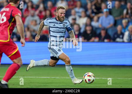 20 juillet 2024 : le joueur de Kansas City Johnny Russell (7 ans) lors d'un match contre Louis City SC au Childrens Mercy Park à Kansas City, Kansas. David Smith/CSM Banque D'Images