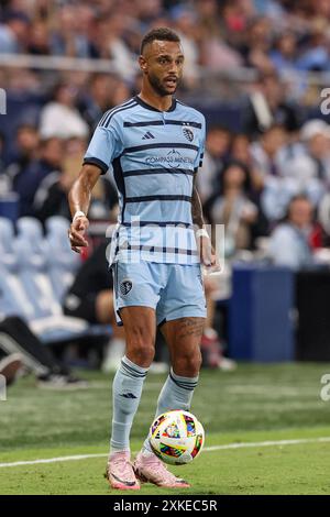 20 juillet 2024 : attaquante de Kansas City Khiry Shelton (11 ans) lors d'un match contre Louis City SC au Childrens Mercy Park à Kansas City, Kansas. David Smith/CSM Banque D'Images