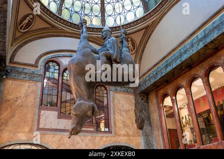 Prague, République tchèque -7-2-2024 : statue du roi Venceslas à Prague Banque D'Images