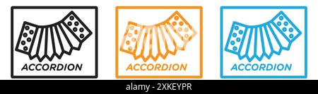 Collection d'ensemble de logo de vecteur d'icône d'accordéon ou groupe de pack de paquet Illustration de Vecteur