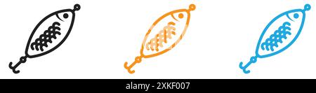 Collection de logo vectoriel d'icône de minnow d'appât de pêche ou groupe de pack de paquet Illustration de Vecteur