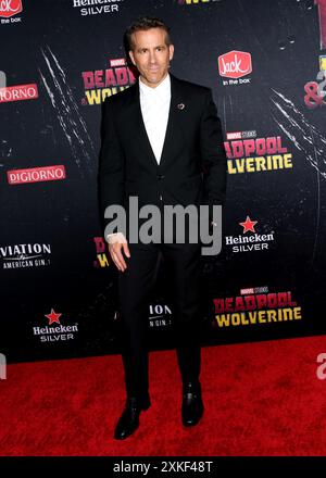 New York, États-Unis. 22 juillet 2024. Ryan Reynolds assiste à la première mondiale de « Deadpool & Wolverine » des Marvel Studios au David H. Koch Theater le 22 juillet 2024 à New York City, NY © Steven Bergman/AFF-USA. Crédit COM : AFF/Alamy Live News Banque D'Images