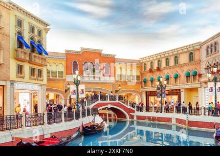 Le canal San Luca à l'intérieur du Venetian Macao Casino Banque D'Images