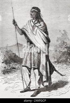 Tewodros II, baptisé Théodore II, c. 1818 - 1868. Empereur d'Ethiopie. Extrait de Cassell's Illustrated History of England, publié vers 1880. Banque D'Images