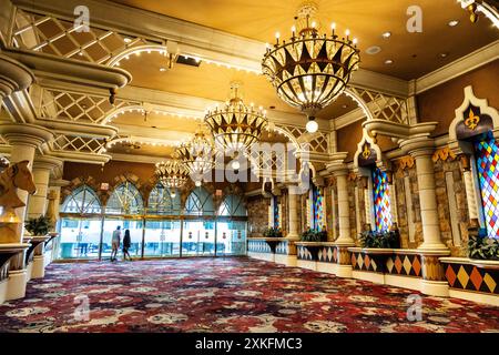 Intérieur du thème médiéval Excalibur Hotel and Casino, The Strip, Las Vegas, Nevada, États-Unis Banque D'Images