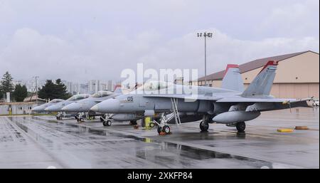 Séoul, CORÉE DU SUD. 23 juillet 2024. 23 juillet 2024-Séoul, Corée du Sud-USMC F/A-18 Super Hornet, F-35B et ROK AF (K)F-16, FA-50, F-15K participent à un exercice conjoint près de South Korea Sky. La Corée du Sud et les États-Unis ont entamé un exercice aérien combiné mardi, a déclaré l'Armée de l'Air, dans le cadre des efforts visant à renforcer les capacités de combat conjointes contre les menaces changeantes de la Corée du Nord. (Crédit image : © Ministère de la Défense via ZUMA Press Wire) USAGE ÉDITORIAL SEULEMENT! Non destiné à UN USAGE commercial ! Crédit : ZUMA Press, Inc/Alamy Live News Banque D'Images