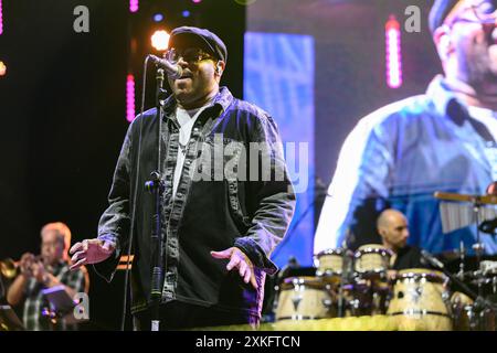 SERAVEZZA, ITALIE. 22 JUILLET 2024. Le groupe musical britannique INCOGNITO en concert au festival de blues Seravezza.. Stefano dalle Luche / Alamy Live News. Banque D'Images