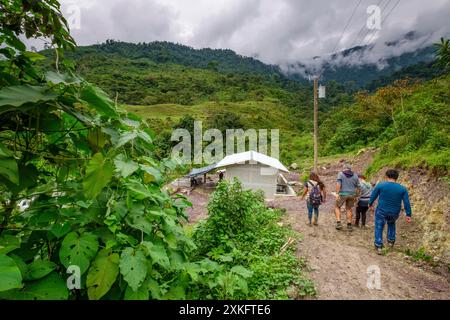 Projet hydroélectrique Madre Selva, Sierra de los Cuchumatanes, Quiche, République du Guatemala, Amérique centrale. Banque D'Images