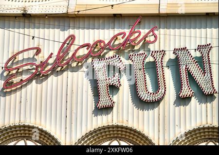 À l'extérieur du Silcocks Fun Palace à Blackpool Banque D'Images