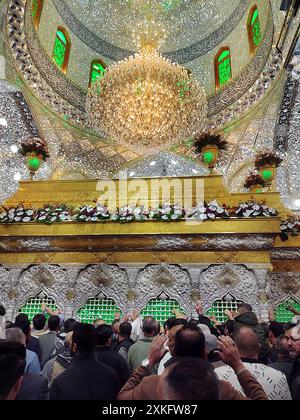 Irak-religion-Islam-chiite. Pèlerins au sanctuaire d'al-Husayn, Karbala, Irak Banque D'Images