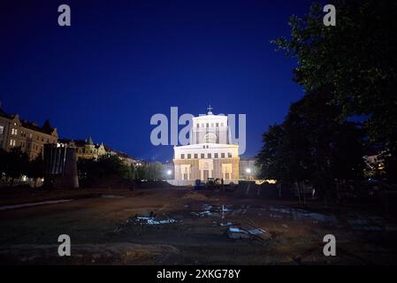 Église du très Sacré-cœur de notre Seigneur, église catholique romaine sur la place Jiriho z Podebrad dans le quartier Vinohrady de Prague, capitale de la République tchèque Banque D'Images