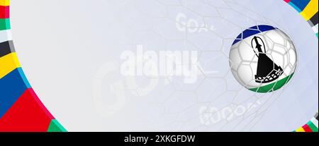 Objectif de célébration pour l'équipe de football du Lesotho dans un design coloré. Parfait pour illustrer le succès du football, les tournois internationaux de football et les sports Illustration de Vecteur