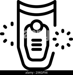 Icône de clé de voiture avec signal affiché, utilisant la technologie sans fil pour verrouiller et déverrouiller les portes Illustration de Vecteur