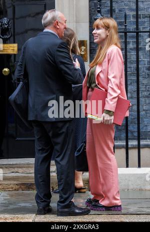 Londres, Royaume-Uni. 23 juillet 2024. La vice-première ministre Angela Rayner et Paddy Lillis, secrétaire général de l'USDAW arrivent pour une réunion au numéro 10 avec Keir Starmer, leader travailliste. Crédit : Mark Thomas/Alamy Live News Banque D'Images