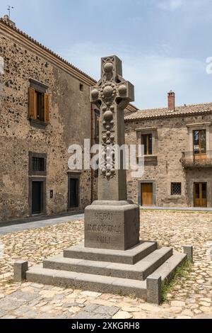 Mémorial à l'amiral Lord Nelson au Castello Nelson (Castello di Maniace), Bronte, Sicile - l'inscription se lit comme suit : « au héros immortel du Nil » Banque D'Images