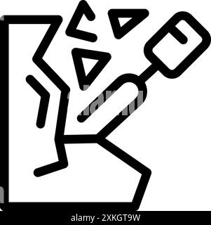 L'archéologue extrait soigneusement des fragments d'un site de fouilles Illustration de Vecteur