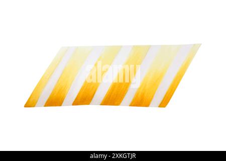 Serviette de plage rayée. Aquarelle paresseuse été dessinée à la main illustration jaune isolée sur fond. Pour les designers, cartes postales, voeux, anniversaire Banque D'Images