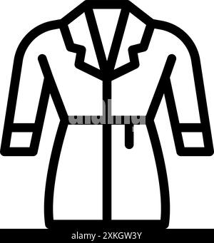 Icône Line de trench-coat d'une femme, parfait pour représenter les vêtements d'extérieur, la mode et le style Illustration de Vecteur