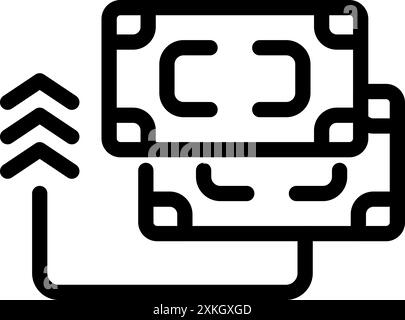 Icône de ligne représentant un transfert d'argent, illustrant une augmentation du flux de trésorerie Illustration de Vecteur