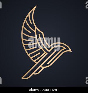 élégant logo simple d'oiseau linéaire Illustration de Vecteur