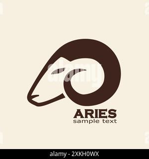 aries head animal profile conception simple de logo de marque linéaire Illustration de Vecteur
