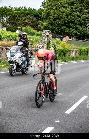 GERAINT THOMAS d'INEOS GRENADIERS cycliste sur le Tour de France étape 7 TT, entre nuits-Saints-Georges et Gevrey-Chambertin, 05/07/24 Banque D'Images