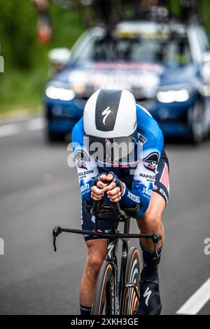 MIKEL LANDA de SOUDAL en cyclisme RAPIDE sur le Tour de France étape 7 TT, entre nuits-Saints-Georges et Gevrey-Chambertain. 05/07/24 Banque D'Images