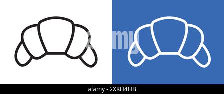Contour de vecteur de signe de logo d'icône de croissant en couleur noire et blanche Illustration de Vecteur