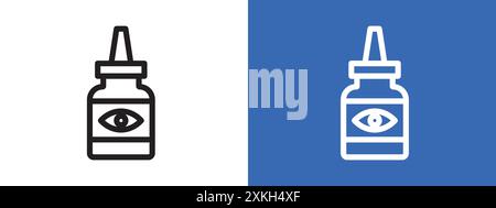 Contour de vecteur de signe de logo d'icône de GOUTTE D'OEIL en noir et blanc Illustration de Vecteur