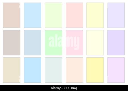 Palette de couleurs pastel. Carrés de dégradé doux. Arrière-plan vectoriel abstrait. Éléments de conception minimaux. Illustration de Vecteur