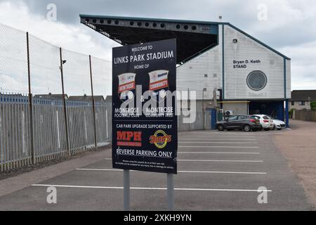 Links Park Stadium, stade du Montrose Football Club, Angus, Écosse. Banque D'Images