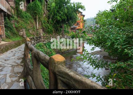 Paysage dans le village de Zhaoxing Dong Guizhou Chine. Banque D'Images