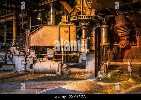 Vue des anciens fours de fusion de l'usine sidérurgique de Völklingen près de Saarbrücken, Allemagne Banque D'Images